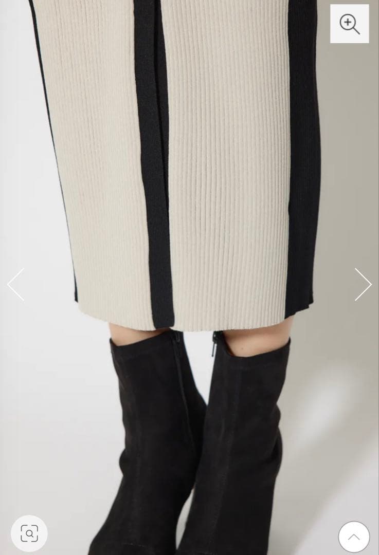 riendaリエンダ　バイカラーオフショルリボンニットワンピース