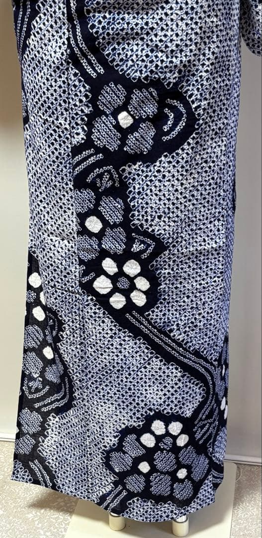 総絞り　浴衣　鳴門絞り　しつけ付美品　裄65.5身丈157㎝