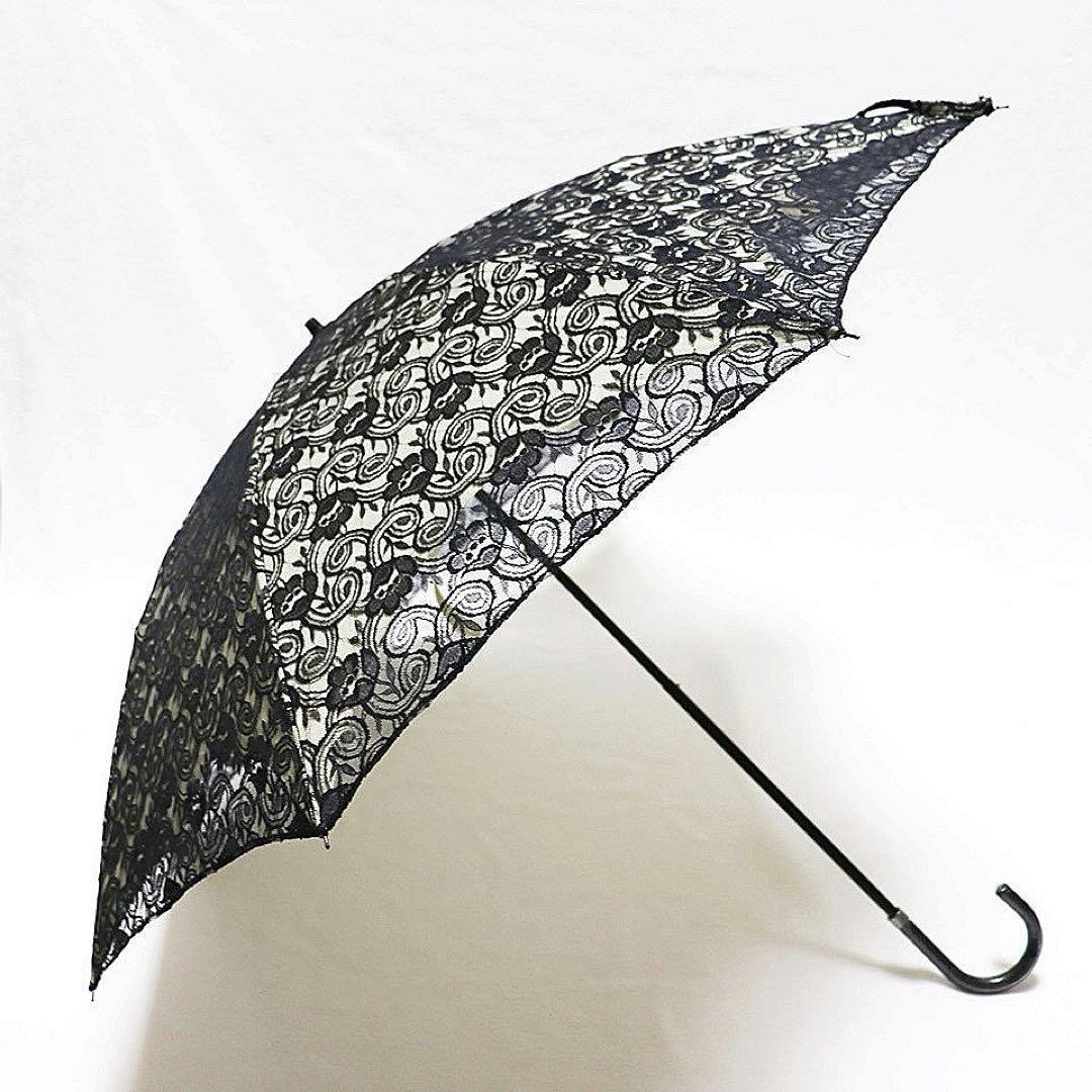 新品 UVケア加工 上品 豪華2重レース 晴雨兼用折りたたみ傘 日傘 雨傘