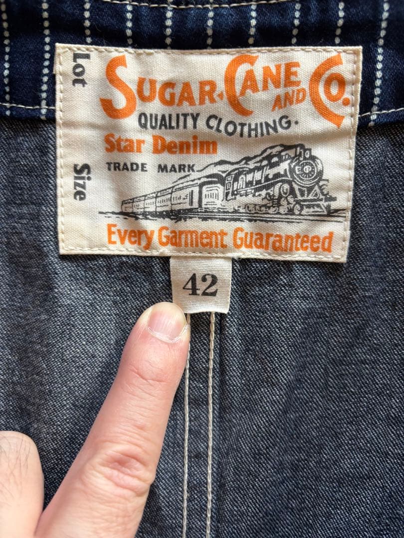 sugarcane ストライプ デニム ベスト