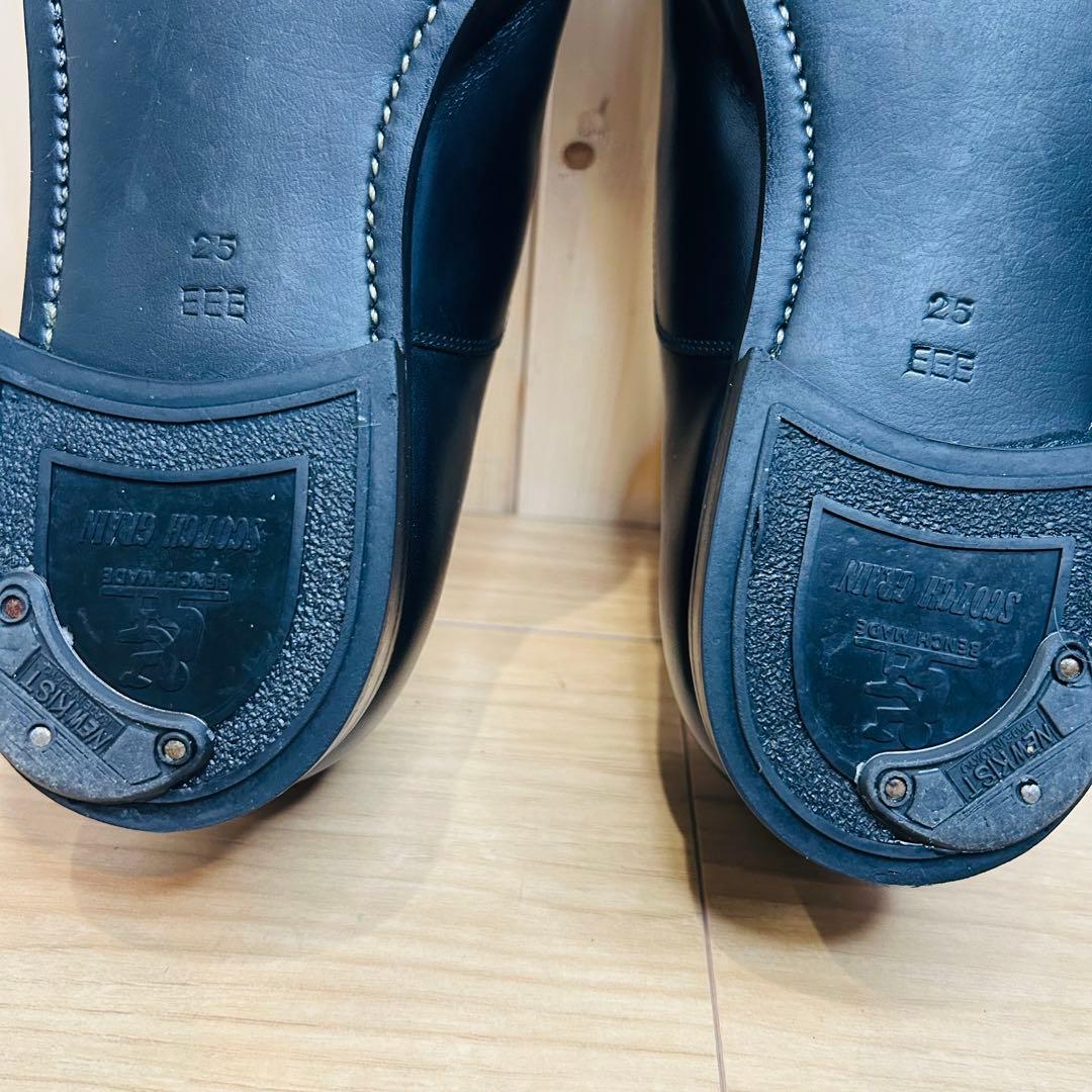 【未使用級】スコッチグレイン ストレートチップ 内羽根 25cm F-0350