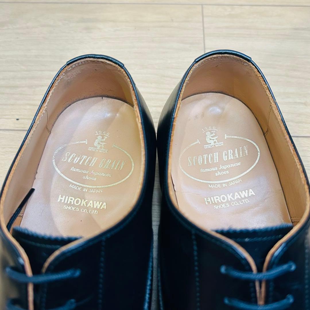 【未使用級】スコッチグレイン ストレートチップ 内羽根 25cm F-0350