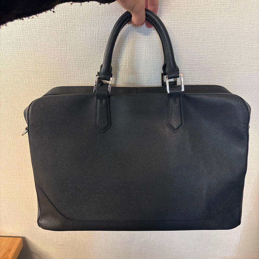 ペッレモルビダ　ビジネスバッグ　ネイビー　ショルダーストラップ付