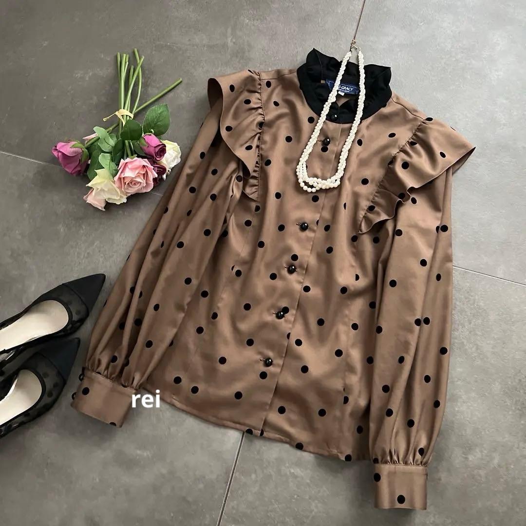 定価3万円　極美品✨エムズグレイシー　フリルドットブラウス