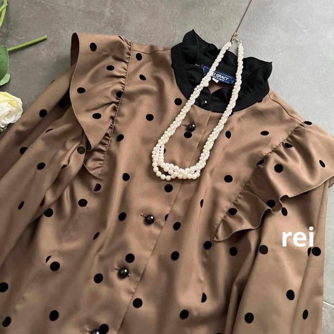 定価3万円　極美品✨エムズグレイシー　フリルドットブラウス