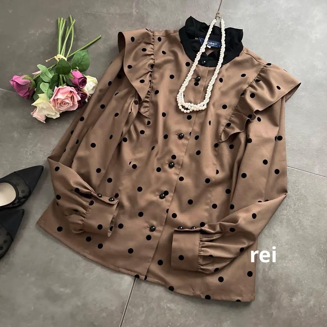 定価3万円　極美品✨エムズグレイシー　フリルドットブラウス