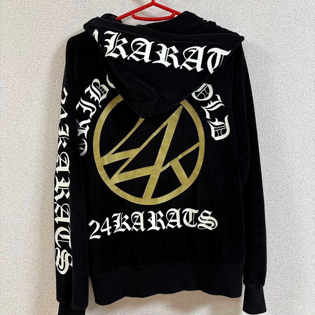 24karats ベロアスウェット上下　セットアップ ジップアップパーカー M