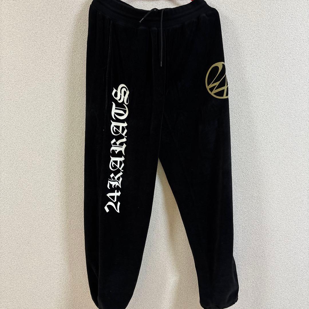 24karats ベロアスウェット上下　セットアップ ジップアップパーカー M