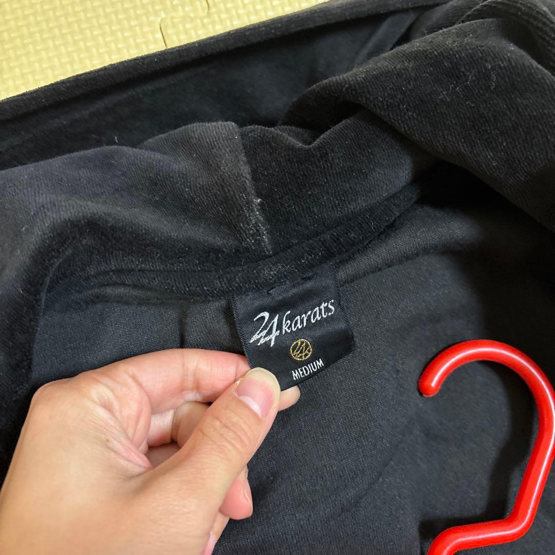 24karats ベロアスウェット上下　セットアップ ジップアップパーカー M