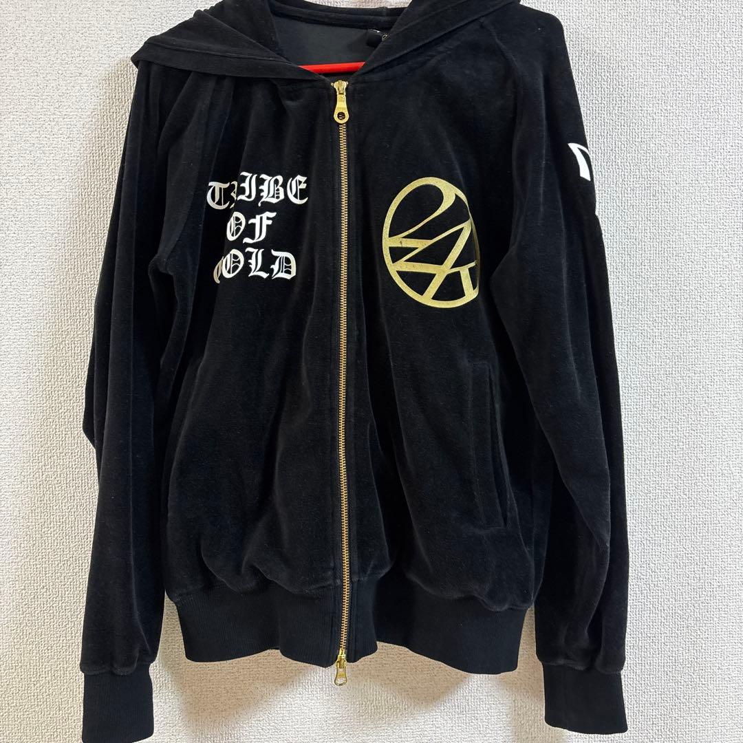 24karats ベロアスウェット上下　セットアップ ジップアップパーカー M