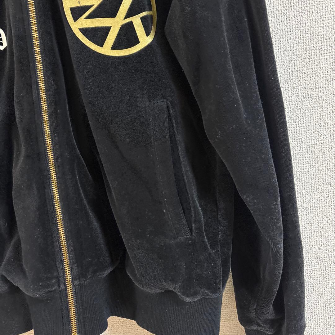 24karats ベロアスウェット上下　セットアップ ジップアップパーカー M