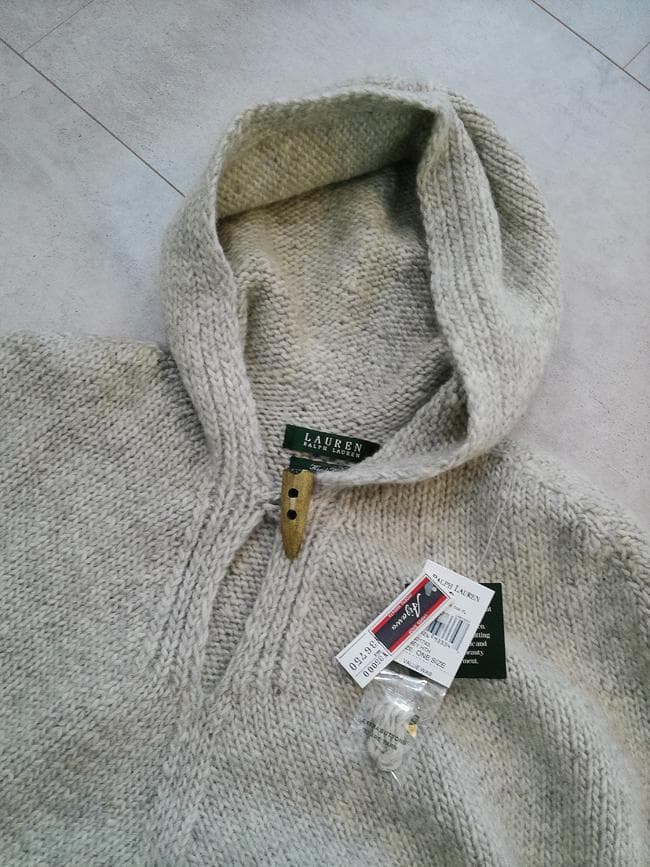 新品 RALPH LAURENラルフローレン ハンドニット ポンチョ ネイティブ