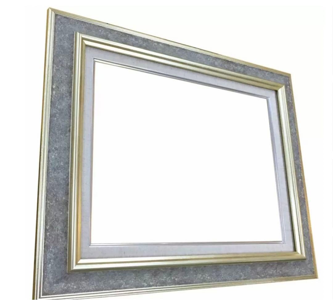 油画本額縁　UVアクリル付　グレー　アンティーク風　F30号サイズ