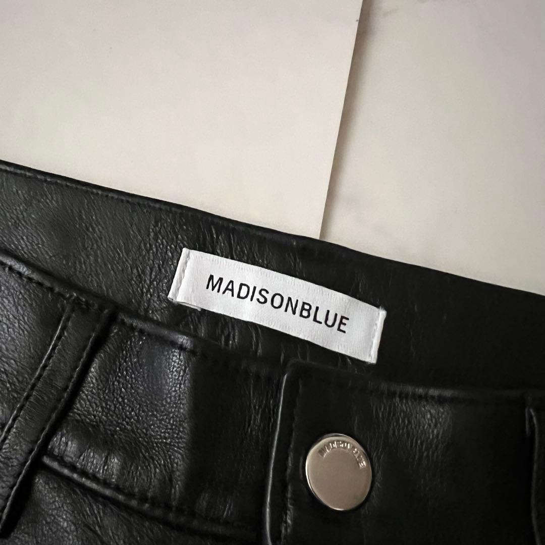 マディソンブルー レザーパンツ ブラック 黒 サイズ02 M 羊革 カットオフ