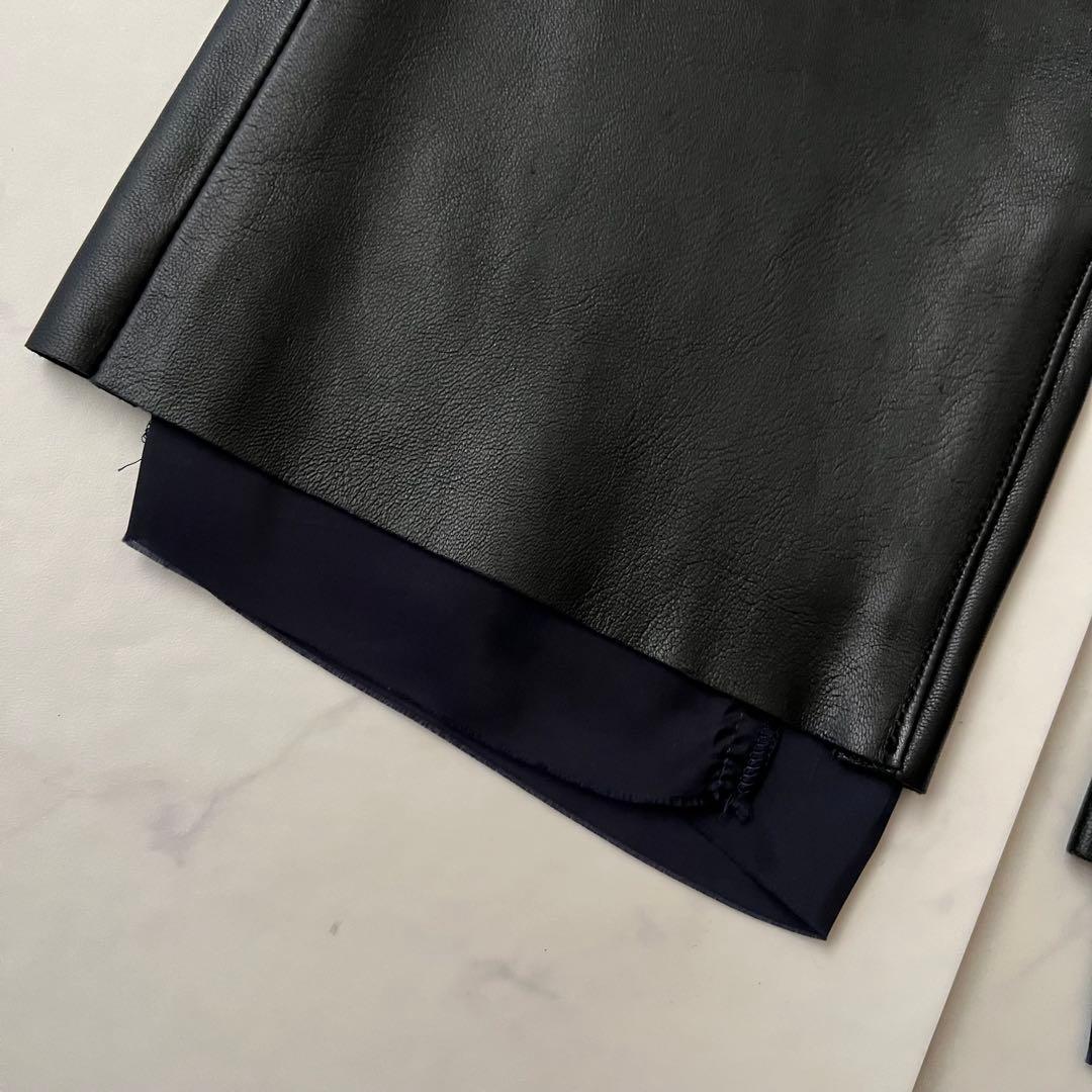 マディソンブルー レザーパンツ ブラック 黒 サイズ02 M 羊革 カットオフ