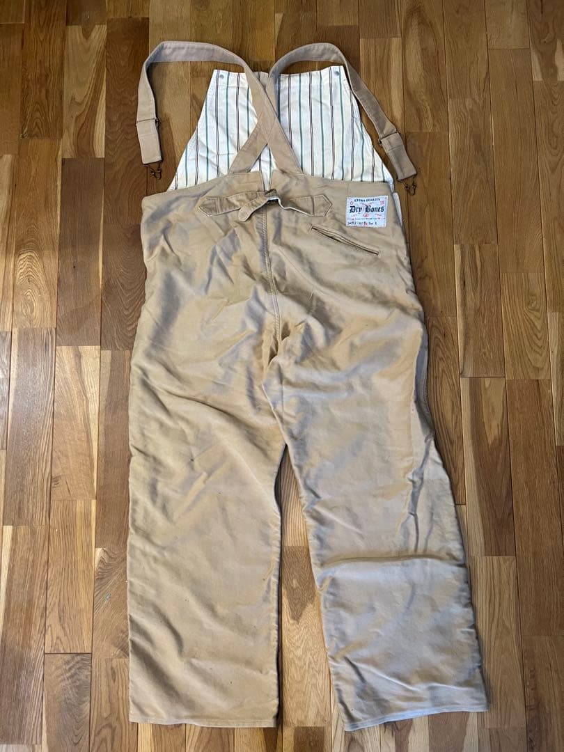 【しばけん】DryBones オーバーオール（40）ブラウン、カーキ色