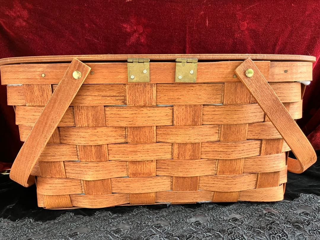 PETERBORO社 ピーターボロ ピクニックバスケット蓋付き ギンガムチェック