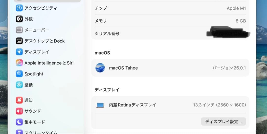 【美品】MacBook Air M1, 512GBバッテリー最大96%