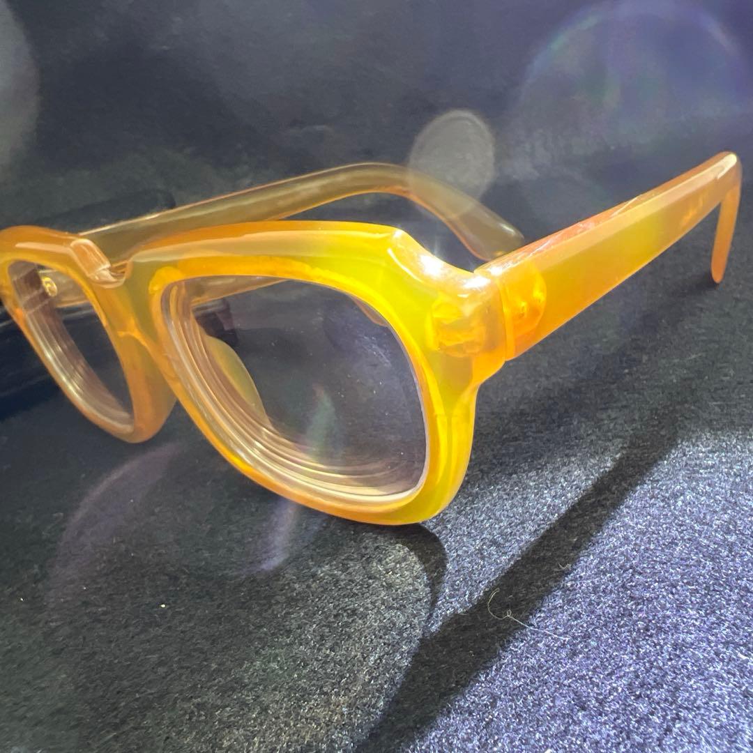 本白鼈甲　K18刻印金具厚手極上手眼鏡　ケース付　東Y7-1226☆1Fチヒオニ