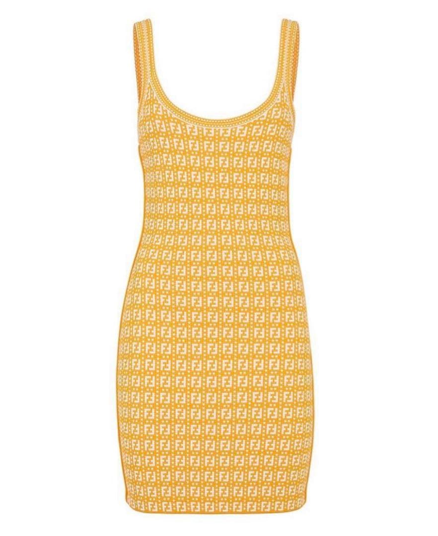 FENDI ロゴワンピース ドレス ノースリーブ 総柄