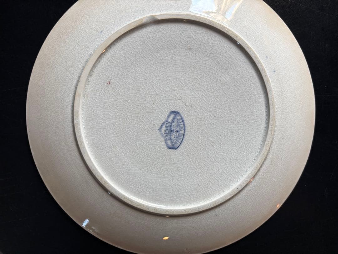 フランスアンティーク青い花柄の皿 3枚セット