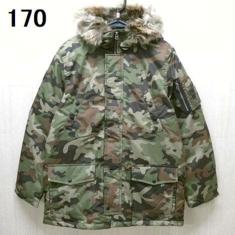 ポロ ラルフローレン ファートリム ダウンジャケット 170cm 迷彩