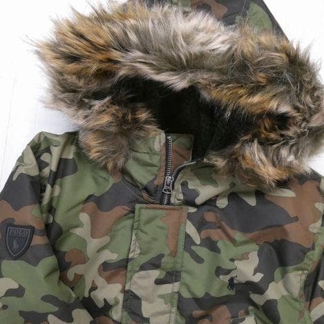 ポロ ラルフローレン ファートリム ダウンジャケット 170cm 迷彩