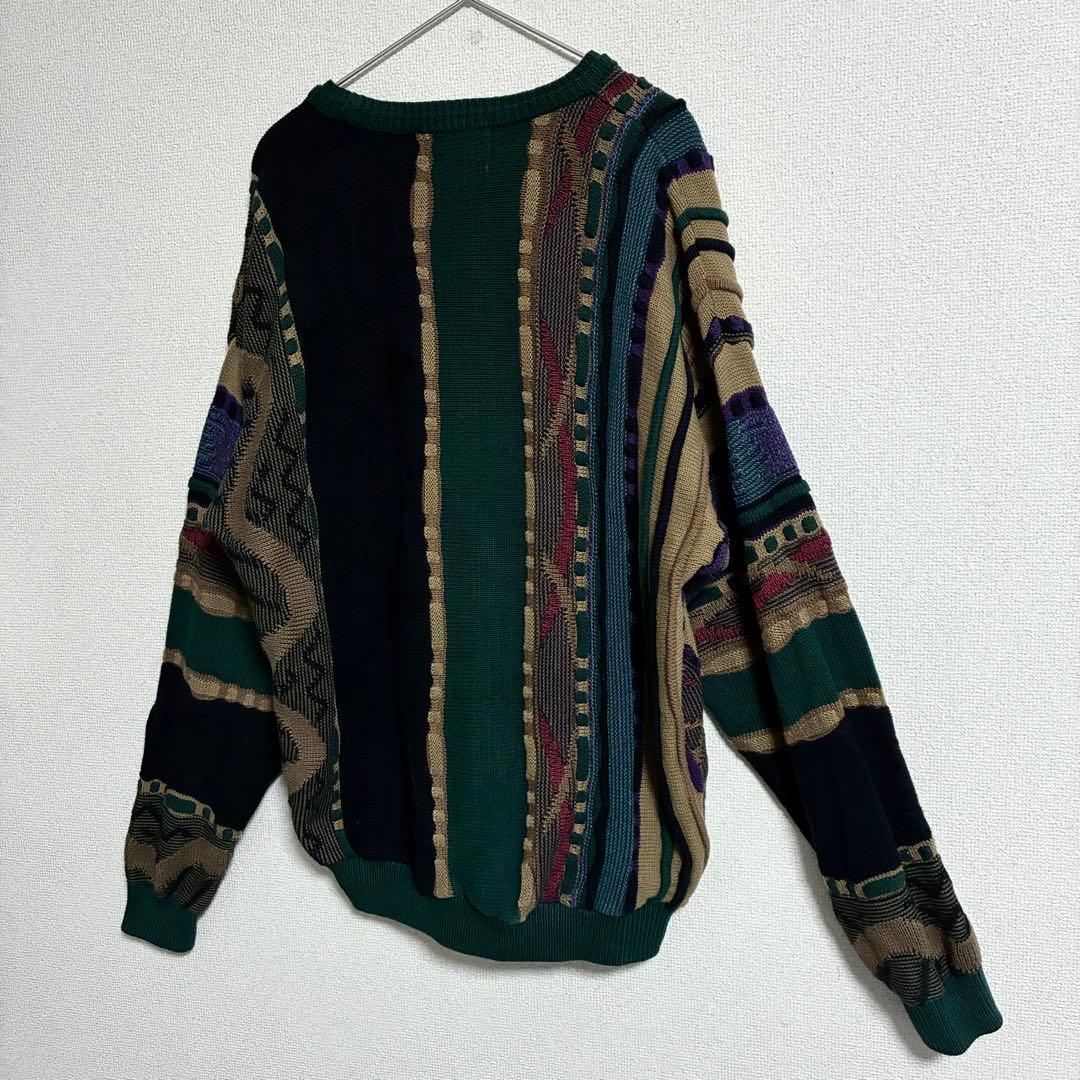 美品　90s 3Dニット セーター 製 TOSANI 幾何学模様