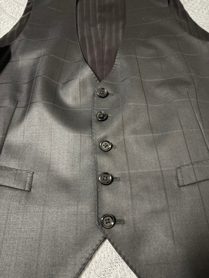 【新品】スリーピース　セットアップ　ブラックシャドウブロックチェック　AB5