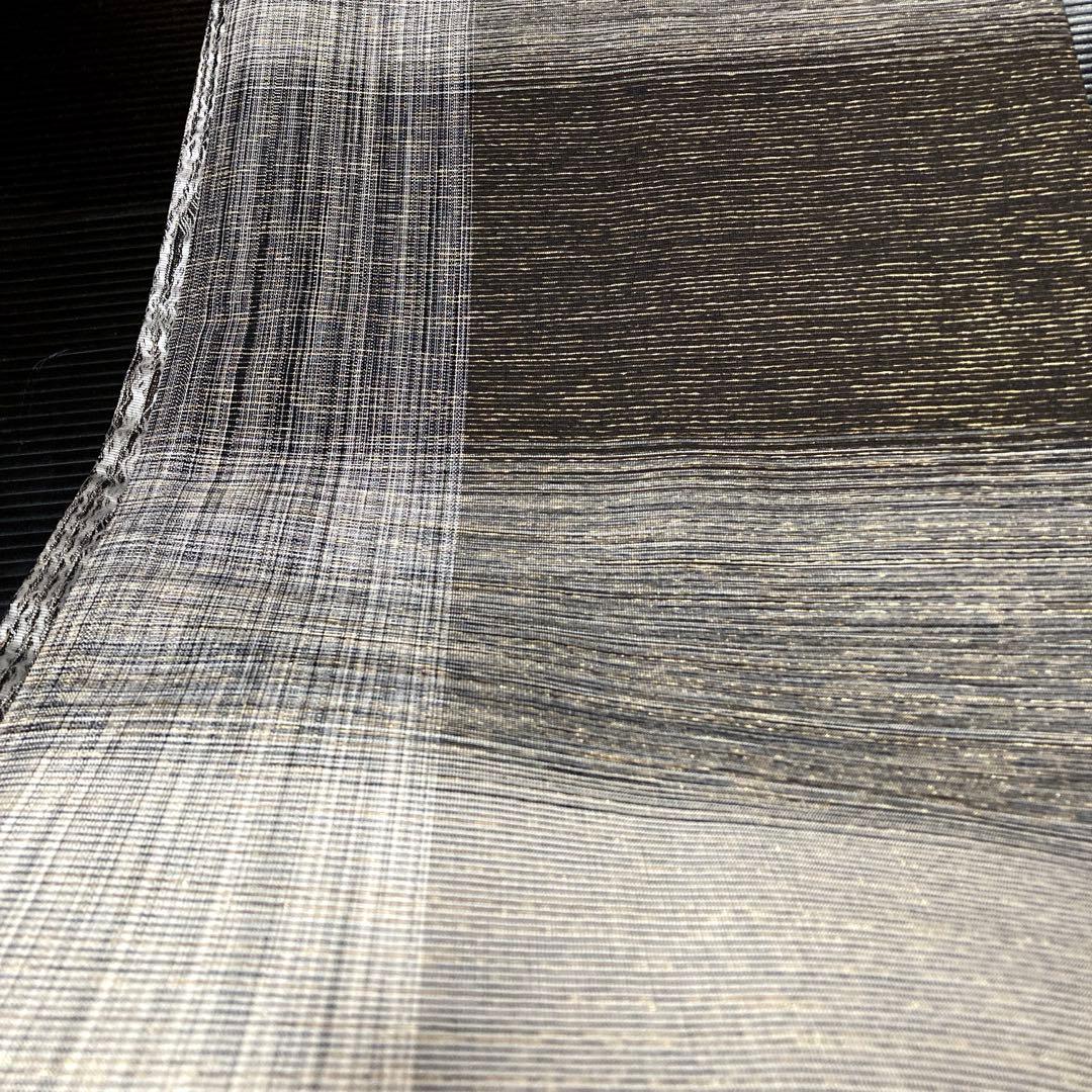 正絹　六通袋帯【抽象模様　格子】