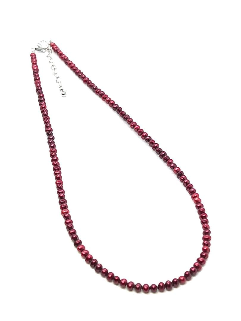 【しゃんたん】本真珠レッドカラーベビーパールネックレス４本セット