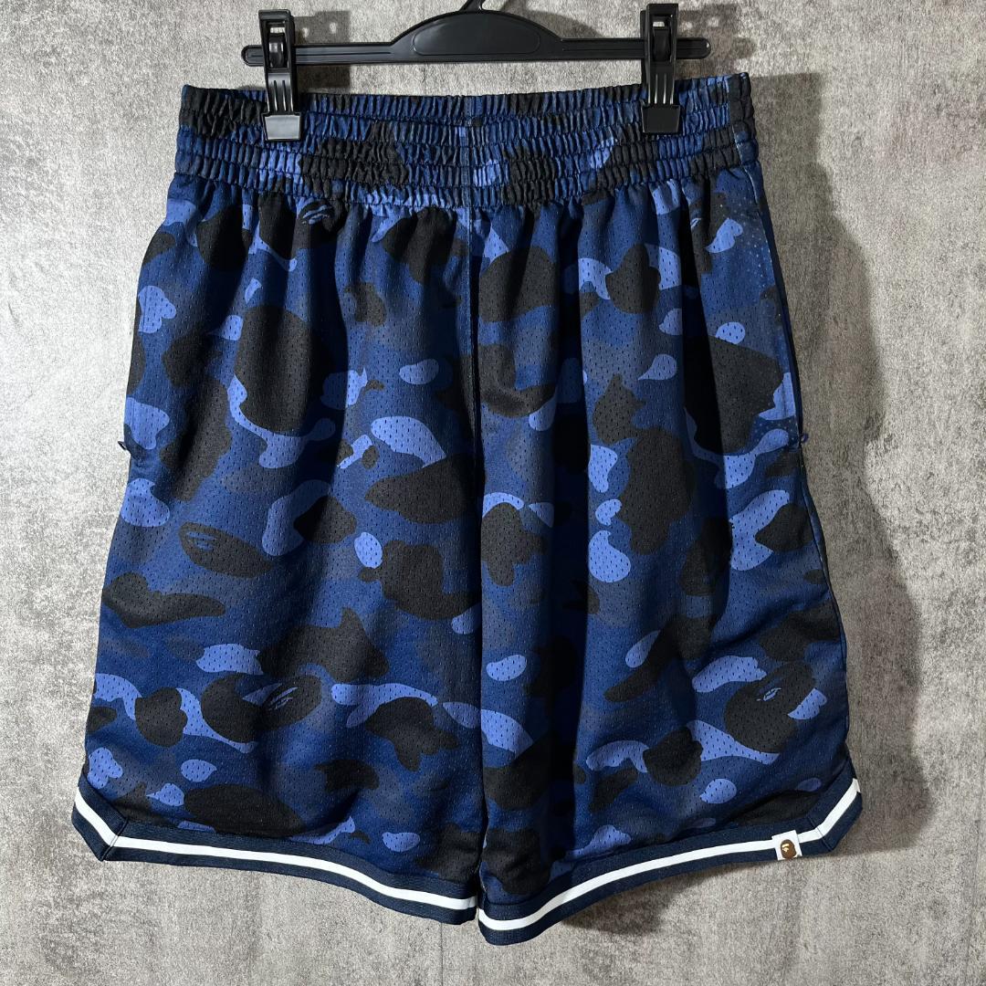 [大人気]　アベイシングエイプ　バスケットパンツ　メッシュ　カモ柄　総柄　大猿