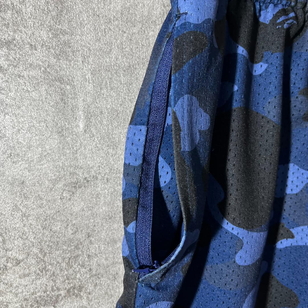 [大人気]　アベイシングエイプ　バスケットパンツ　メッシュ　カモ柄　総柄　大猿