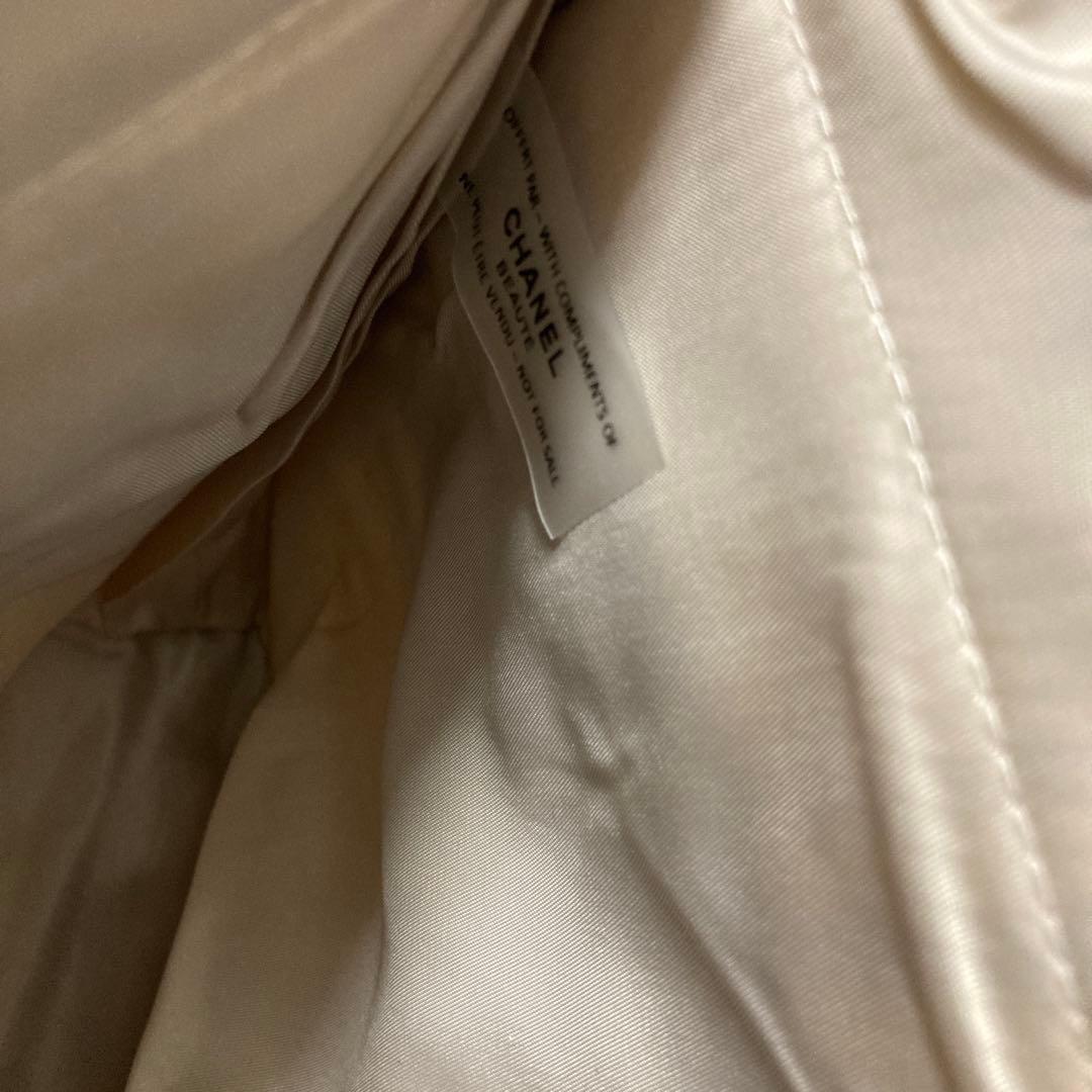 CHANEL チェック柄トートバッグ　パールスパンコール　水色