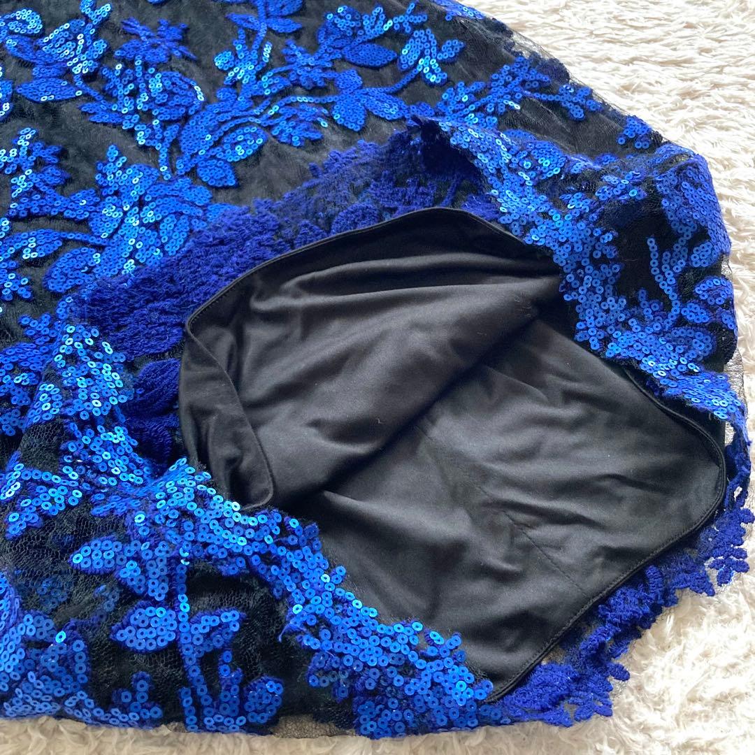 【大きいサイズ】タダシショージ スパンコール 総レース カクテルドレス 40