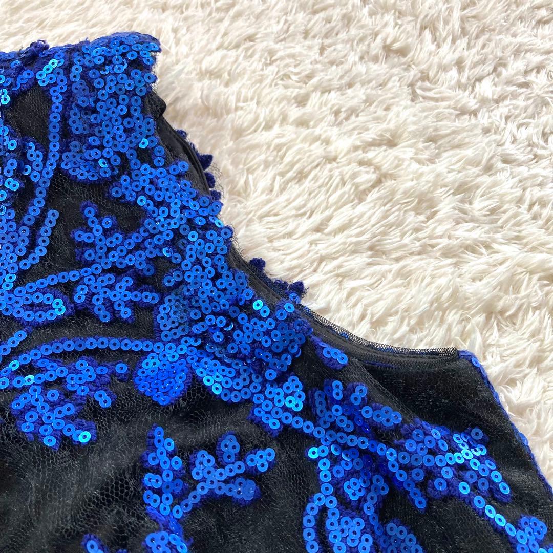 【大きいサイズ】タダシショージ スパンコール 総レース カクテルドレス 40