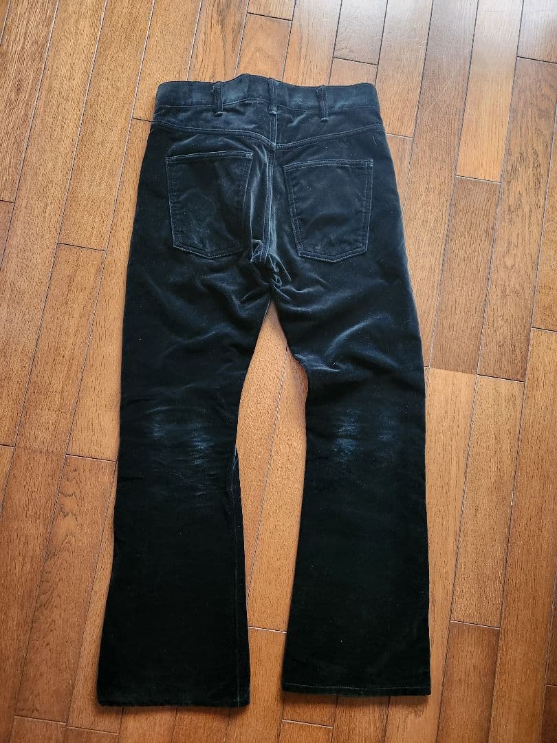 CELINE ブラック ベルベットフレアパンツサイズ26　ショッパー付き