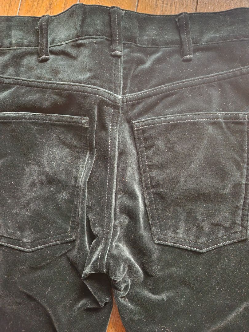 CELINE ブラック ベルベットフレアパンツサイズ26　ショッパー付き