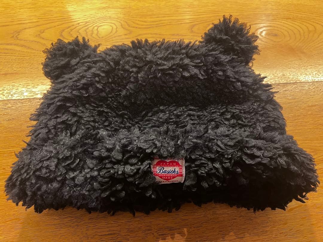 Baiscks クマ耳ニット帽 ブラックカラー