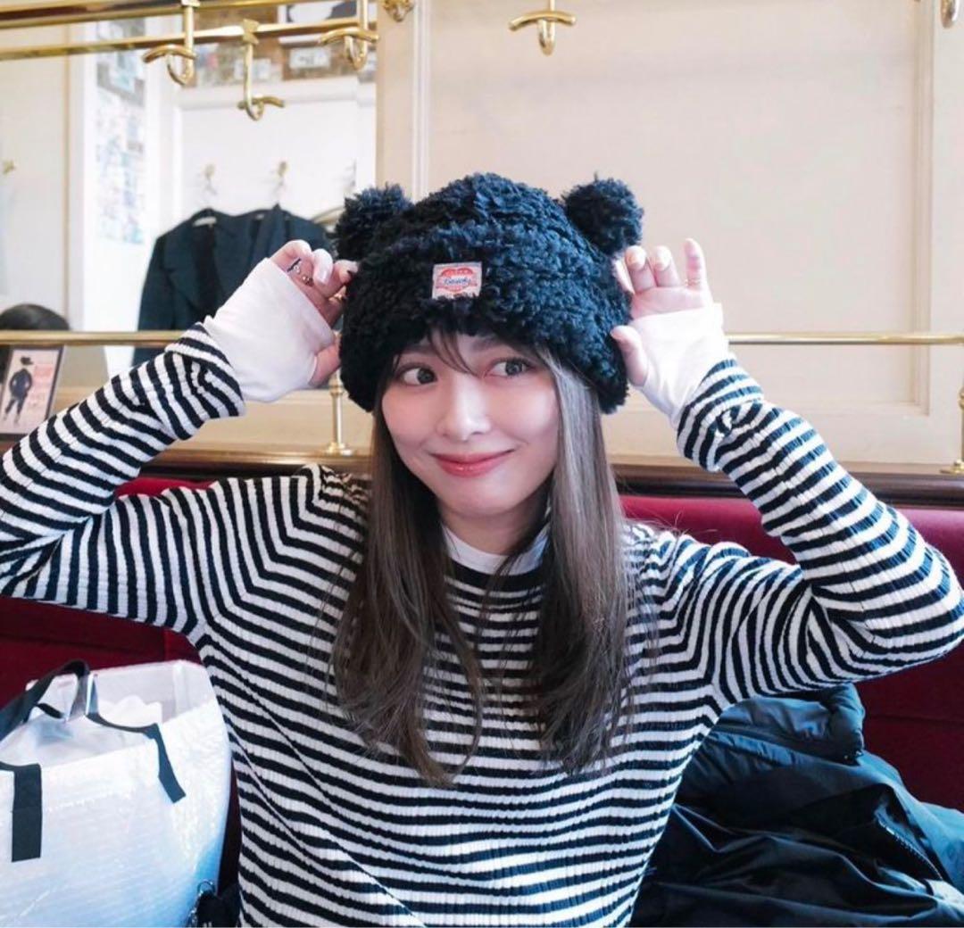 Baiscks クマ耳ニット帽 ブラックカラー