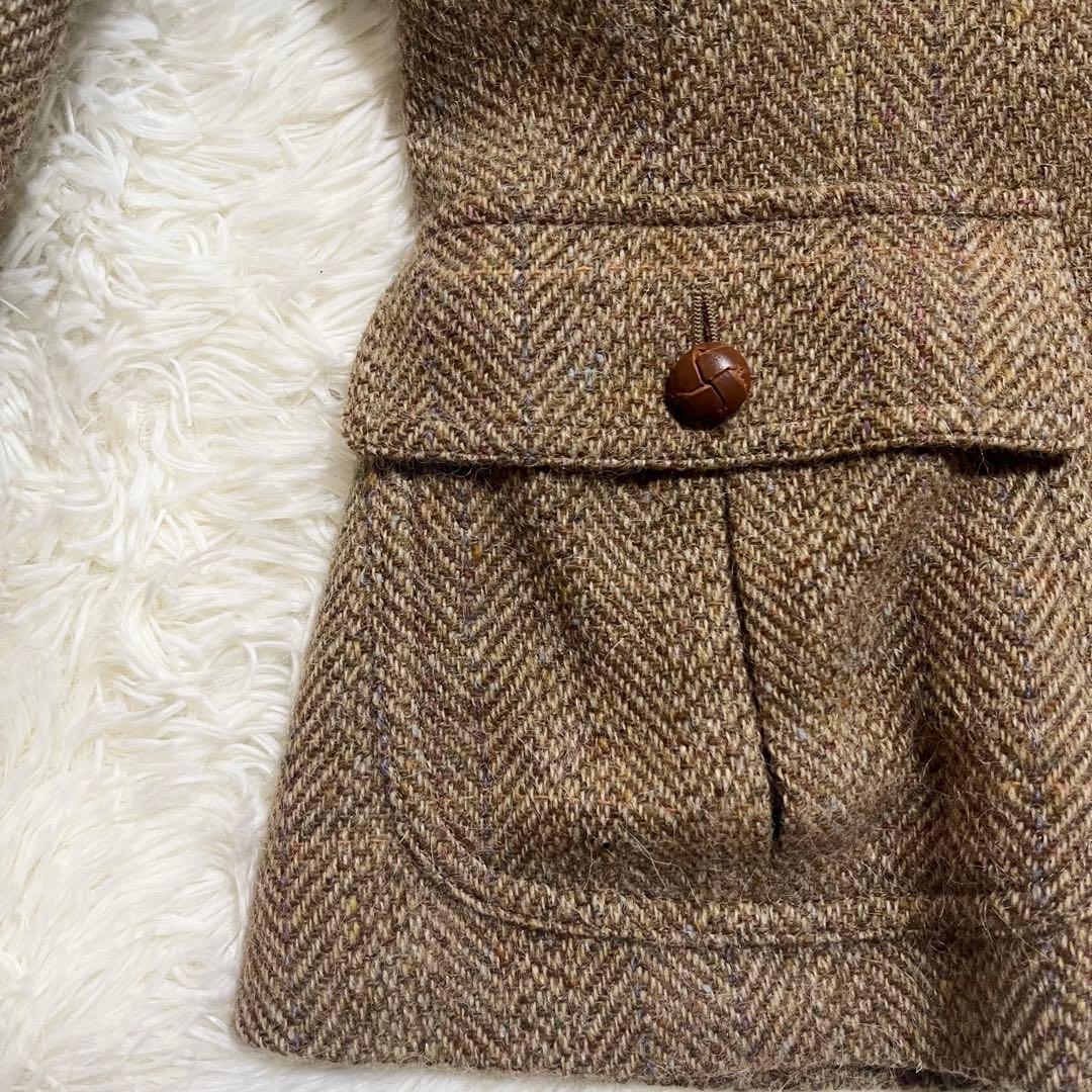 美品 ラルフローレン ヘリンボーン アルパカ テーラードジャケット ツイード L