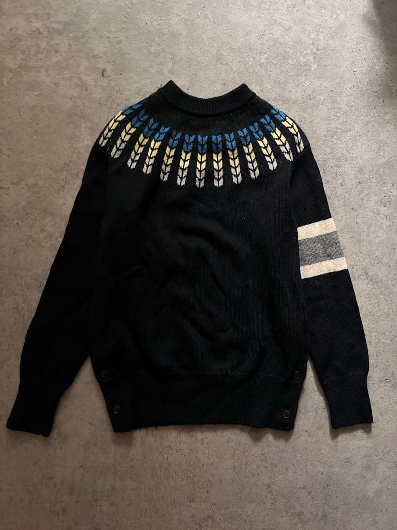 thom grey 冬　ウール　ニット　セーター　チルデン