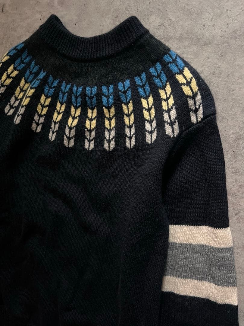 thom grey 冬　ウール　ニット　セーター　チルデン