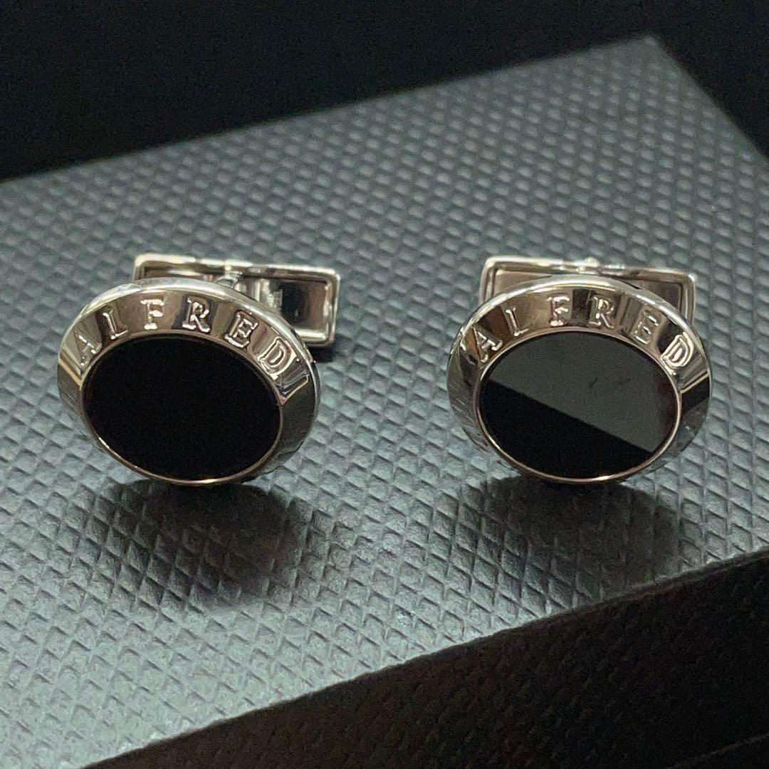 4214 美品 ダンヒル シルバー カフス オニキス SILVER925 箱付き