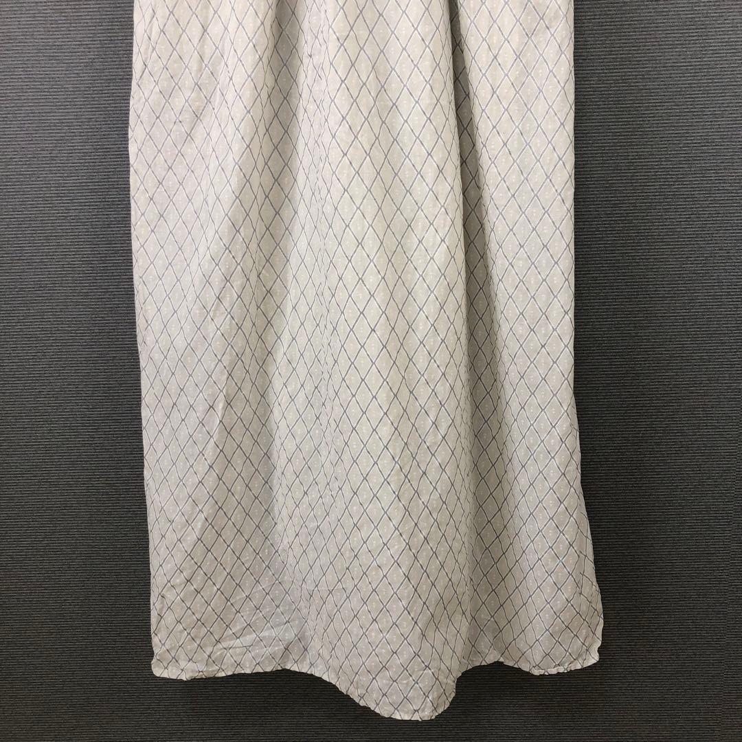 ヌキテパ DIA CHECK PRINT EMB DRESS M ECRU