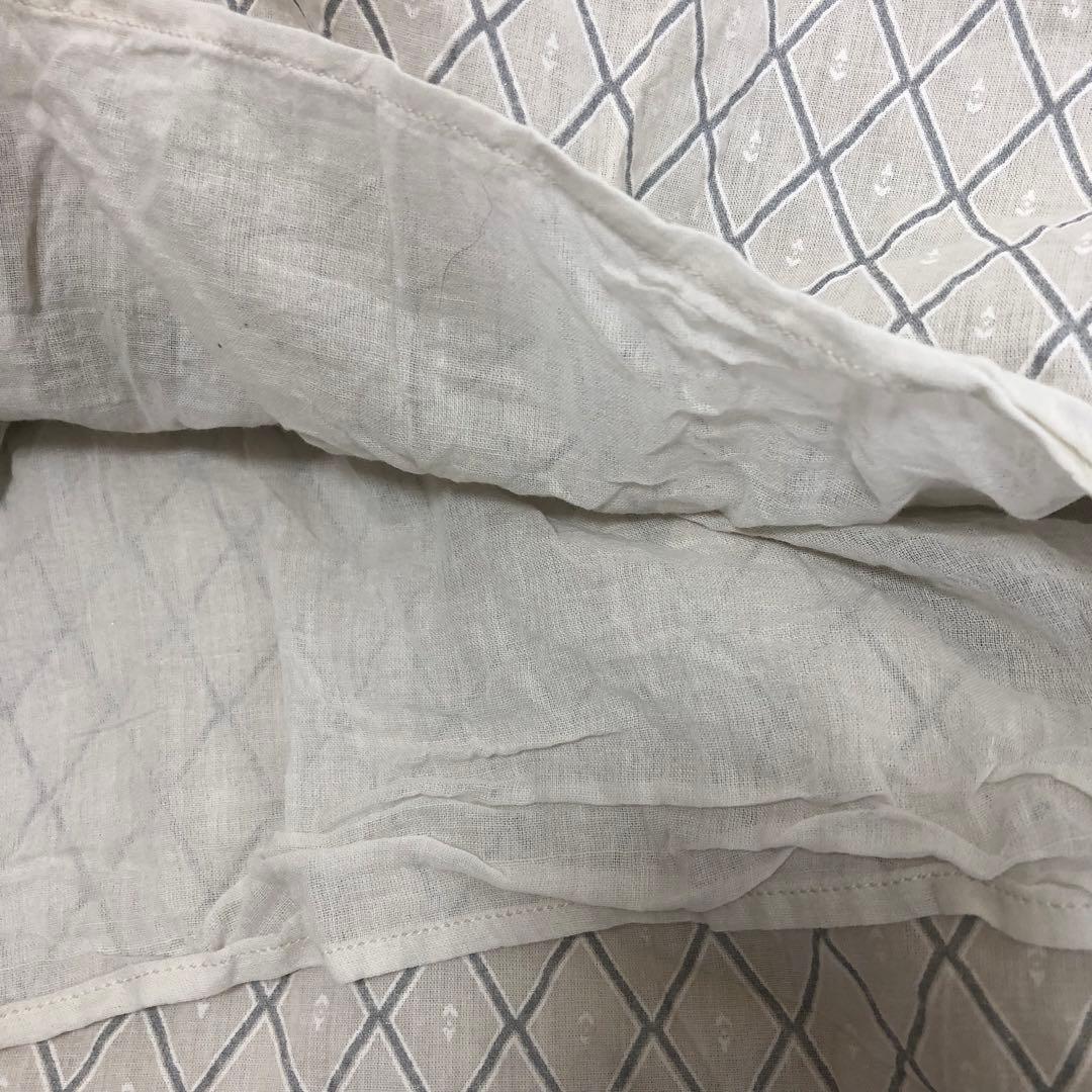 ヌキテパ DIA CHECK PRINT EMB DRESS M ECRU