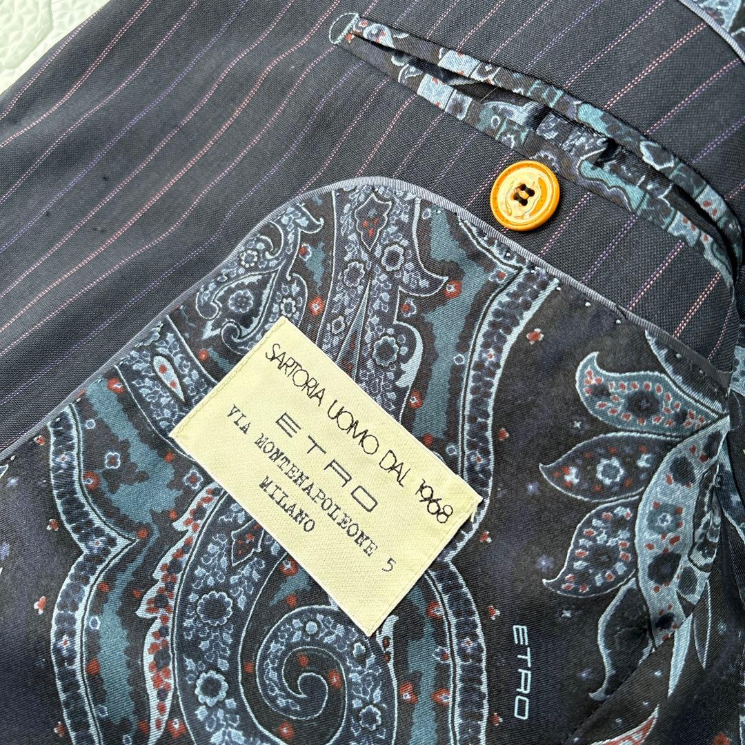 ✨大人気✨ ETRO エトロ　ペイズリー　スーツセットアップ　紺　XL