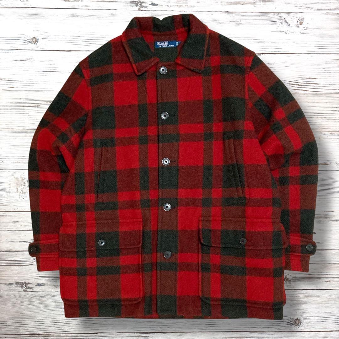 美品 ポロラルフローレン ジャケット チェック 赤 L 1670