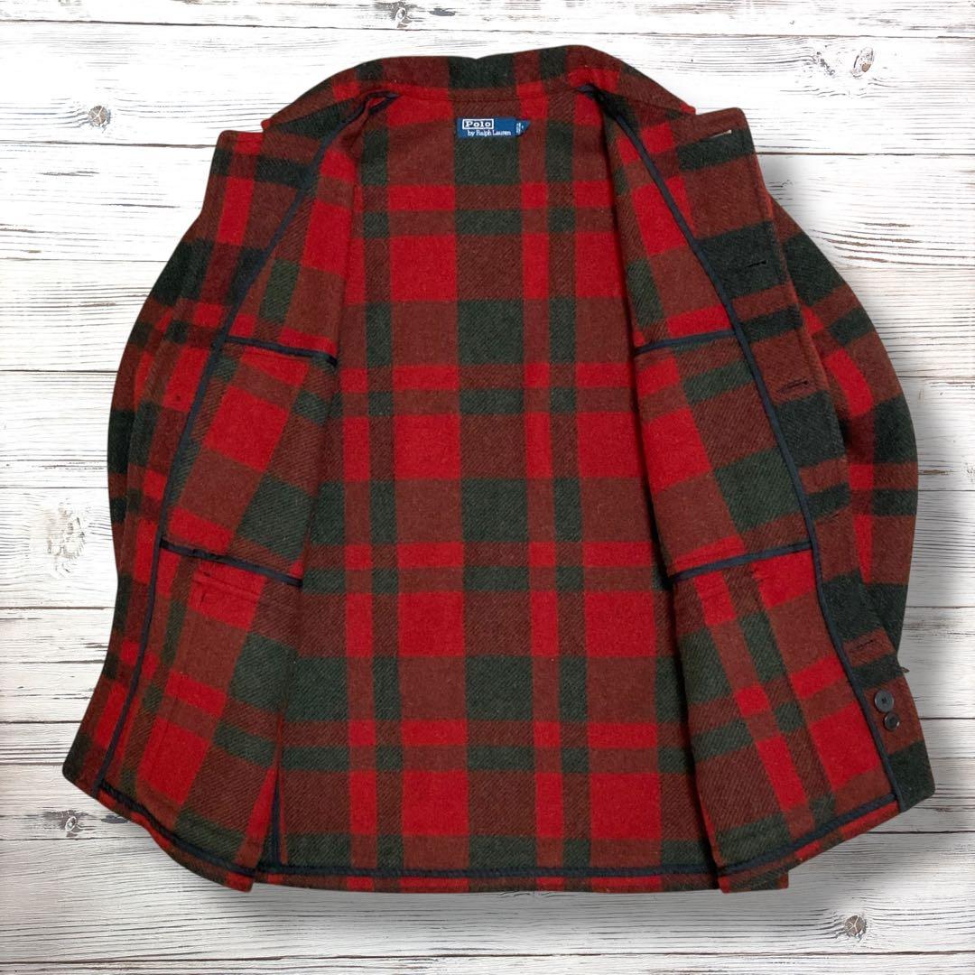 美品 ポロラルフローレン ジャケット チェック 赤 L 1670