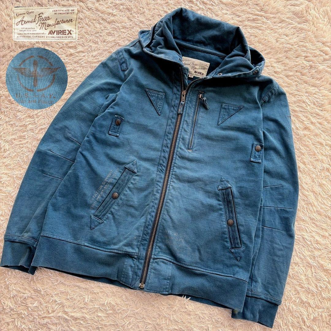 AVIREX 硫化染め フェード加工 USAAF 変形 ギミック パーカー